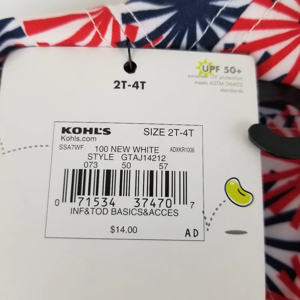 NWT Jumping Beans‎ Kids UPF 50+ Sun Hat
